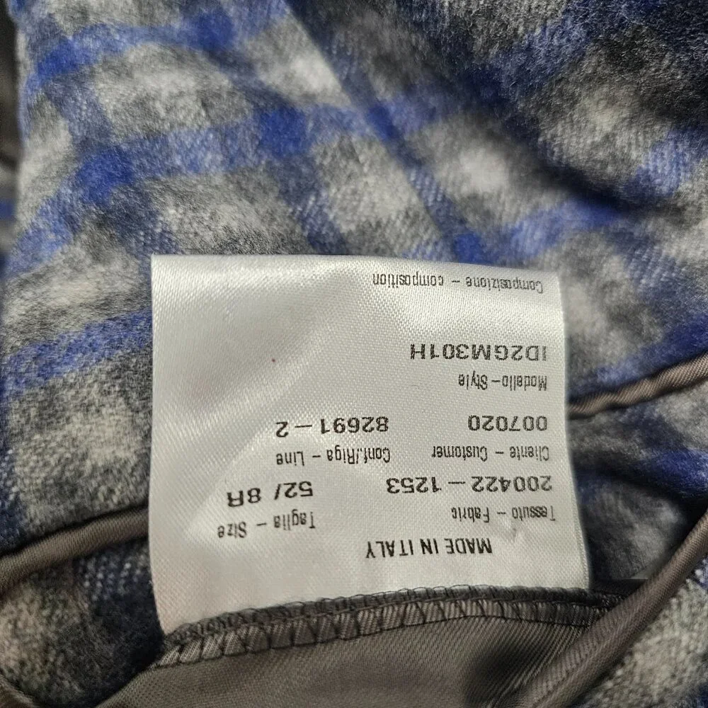 Caruso 42R Blue/Gray Check 3-Button Sport Coat Blazer Jacket T571 - Picture 11 of 11